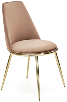 Стілець для кухні та вітальні Halmar K460 зі золотим каркасом Бежевий (5905248125773)
