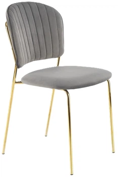 Стілець для кухні та вітальні Halmar K499 зі золотим каркасом Попелястий (5905248126046)