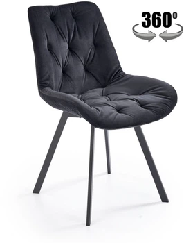 Стілець для кухні та вітальні Halmar K519 обертальний Чорний (5905248126398)