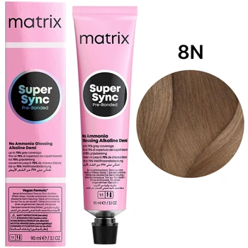 Безаммиачный тонер на щелочной основе Matrix Super Sync Pre-Bonded 8N 90 мл