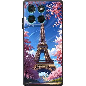 Силиконовый Чехол с Картинкой для Motorola G86 Power Принт (Париж, Эйфелева Башня) (70371-ysm036)