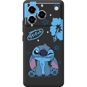 Силиконовый Черный Чехол с Картинкой для ZTE Blade A76 Принт (Стич, Stitch) (69785-ysb012)