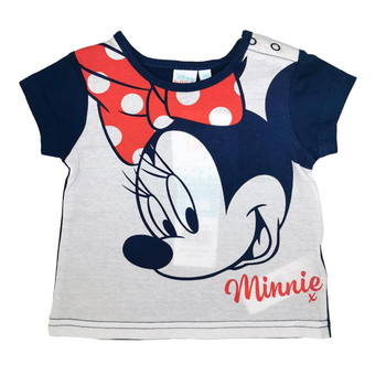 Футболка для дівчаток Disney Minnie Mouse бавовняна біла та темно-синя 68 ET0118.NAVY 6M
