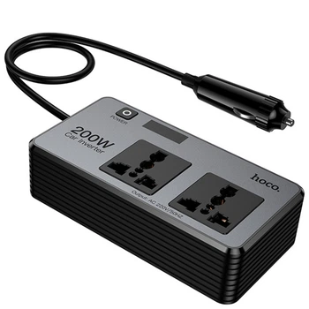АЗУ инвертор Hoco Z66 New PD66W+QC3.0 (2USB-A/1C/2xSocket) (0.5m) Black