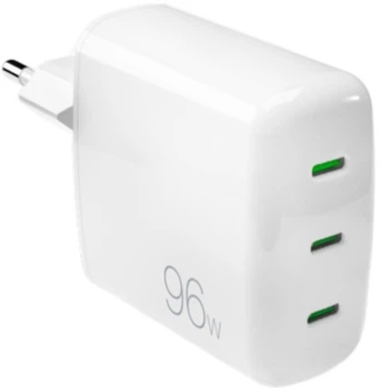Мережевий зарядний пристрій Puro MiniPro 96W GaN 3 x USB-C PD (PUFCMTCUSBCC96WGWHI)