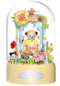 Конструктор музичний Yellow Cutie Серія Sweet Teddy Bear Ведмедик із повітряними кульками під куполом 359 деталей