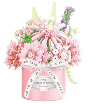 Конструктор Bouquet of Dianthus Серия Floral Luxury Букет розовых гвоздик 350 деталей