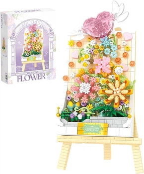 Дитячий конструктор Flower Easel Lilac Серія Art Bouquet Квіткове панно з мольбертом 1181 деталь