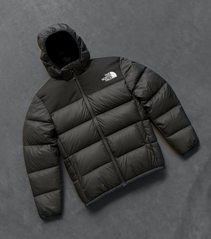 Пуховик ТНФ чорний 4XL (A0096)