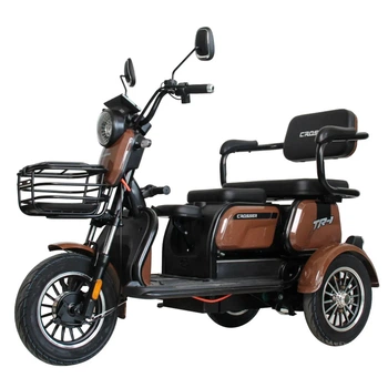 Триколісний електроскутер на акумуляторі 1200W і 10 дюймових колесах Crosser TR-1 PRO Коричневий