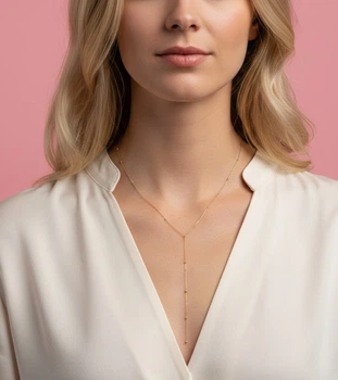 Тонке кольє-краватка «Silver Dew» з делікатними металевими кульками Honey Fashion Accessories золотистий (120198)