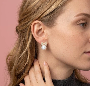 Сережки з перлинами "Pearlescent" Honey Fashion Accessories перламутровий (120200)