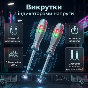 Отвертки с индикаторами напряжения VoltDrof, 2 штук, плоская + крестообразная
