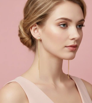 Довгі сережки-підвіски "Starlight Earrings" Honey Fashion Accessories золотистий (12087)