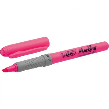 Bic текстовый маркер highlighter grip 1 6 3 5мм розовый яркий розового цвета рифленый пластиковый