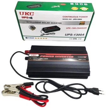 Преобразователь напряжения инвертор UKC UPS-1300A 1300W 12V-220V модифицированная синусоида DC-AC Черный