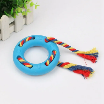 Жувальна іграшка-кільце з канатом для собак Derby Round Dog Ring Toy, Blue