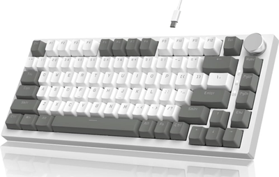 Клавіатура ігрова ajazz ak820 75%, white-gray