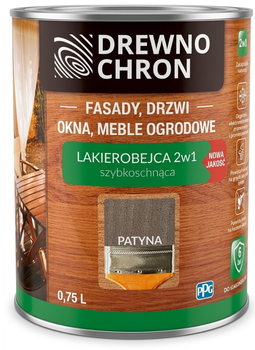 Лакобейц на водній основі Drewnochron 2w1, колір патина, 0.75л