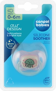 Пустушка силіконова кругла Canpol babies Love&Sea 0-6 місяців (34/900_pin)