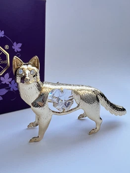 Кришталева мініатюра зі стразами Swarovski «Лиса», 9×6 см