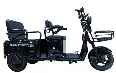 Електричний трицикл Corso «Sig L» SL-025113 (1) двигун 1200W, акумулятор 72V/24Ah LMFP (літій-марганцево-залізо-фосфат), колеса 300-10, в коробці - Чорний