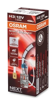 Лампа H3 OSRAM NIGHT BREAKER LASER 12V 55W PK22S +150% 64151NL-FS