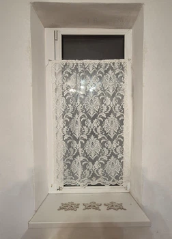 Занавеска на створку окна Firanka Ajure Damask 72х110см молочная (10_8ф)