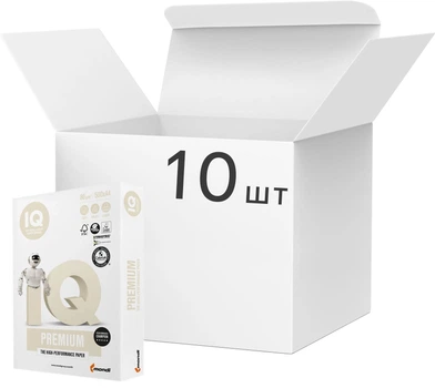 Упаковка бумаги офисной IQ Premium А4 80 г/м2 5 пачек по 500 листов х 2 шт (9003974018416_2)