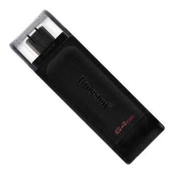 USB Flash Kingston DT70, 64 Гб., Чорний - 212488