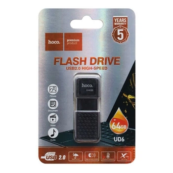 USB Flash Hoco UD6, 64 Гб., Чорний - 229342