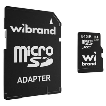 Карта пам'яті Wibrand MicroSDHC UHS-1, 64 Гб. - 533348