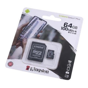 Карта памяти KINGSTON microSDXC 64Gb Canvas Select+ A1 (R100/W10) +ad - 254476