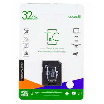 Карта памяти T&G MicroSDHC UHS-1, 32 Гб., Черный - 343450
