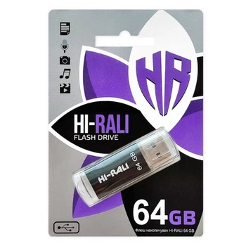 USB Flash Hi-Rali Rocket, 64 Гб., Чорний - 318889