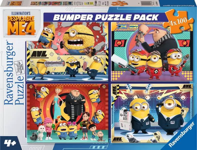 Zestaw puzzli Ravensburger Minionki 4 x 100 elementów 12001063 (4005555010630)