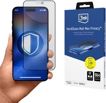 Szkło hartowane 3MK HardGlass Matt Max Privacy do Apple iPhone 17 Pro Max (5903108679961)