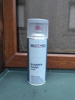 Структурна фарба для пластику SOTRO Bumper Paint в аерозолі світло-сіра 400 мл