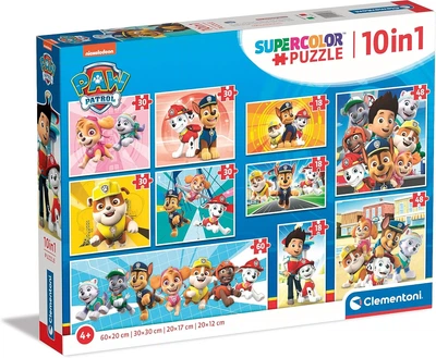 Пазл Clementoni: SuperColor — PAW Patrol / Щенячий патруль (10 в 1: 3x18, 4x30, 2x48, 1x60 элементов) — 20270