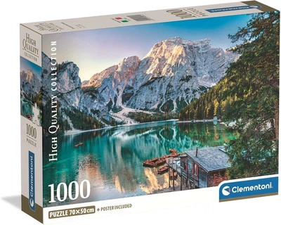 Пазл Clementoni: High Quality Collection — Lake Braies / Смарагдове озеро Брейс (1000 елементів) — 39934