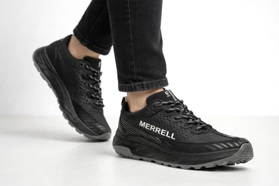 Кросівки шкіряні чоловічі Merrell Agility Peak Black Grey М-30 45