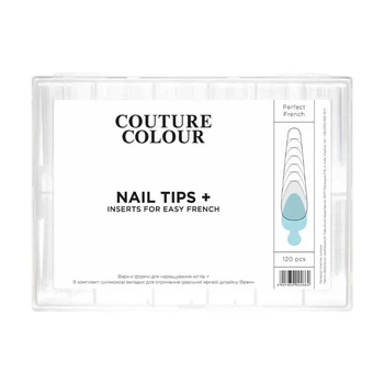 Верхні форми для френч-нарощування з силіконовими вкладками Couture Color Nail Tips Inserts for Easy French 120 шт