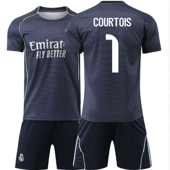 Футбольна форма дитяча Courtois (Куртуа) 1 Real Madrid (Реал Мадрид), сезон 2026 28 розмір, ріст 150-155 см темно-синя