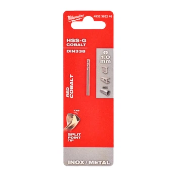 Сверло по металлу HSS-Co MILWAUKEE DIN338, диаметр 1,0х34х12мм, (2шт)