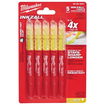 Набор маркеров для текста INKZALL MILWAUKEE, желтых, (5шт)