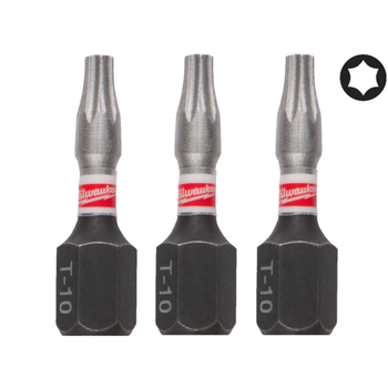 Бита SHOCKWAVE MILWAUKEE, TX10, 25мм, (3шт)
