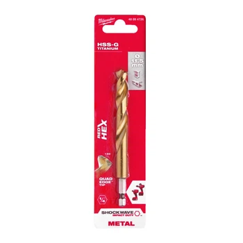 Сверло по металлу RedHEX SHOCKWAVE HSS-TiN MILWAUKEE, диаметр 11,5х126х81мм