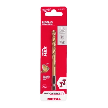 Сверло по металлу RedHEX SHOCKWAVE HSS-TiN MILWAUKEE, диаметр 7,0х109х66м