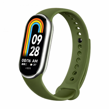 Ремінець Prime для Xiaomi Mi Band 8 / 9, силіконовий, з металевим фіксатором, Olive