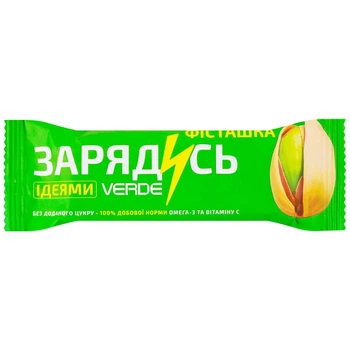 Батончик Зарядись омега-3- фісташка Verde 30 г (21398791)